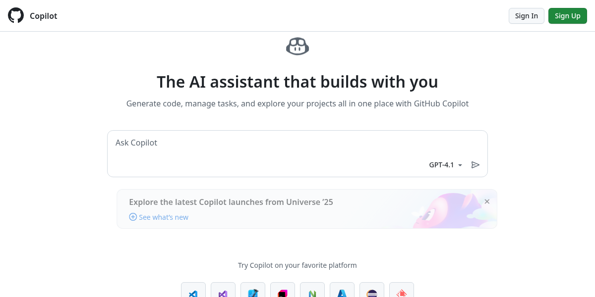 GitHub Copilot screenshot