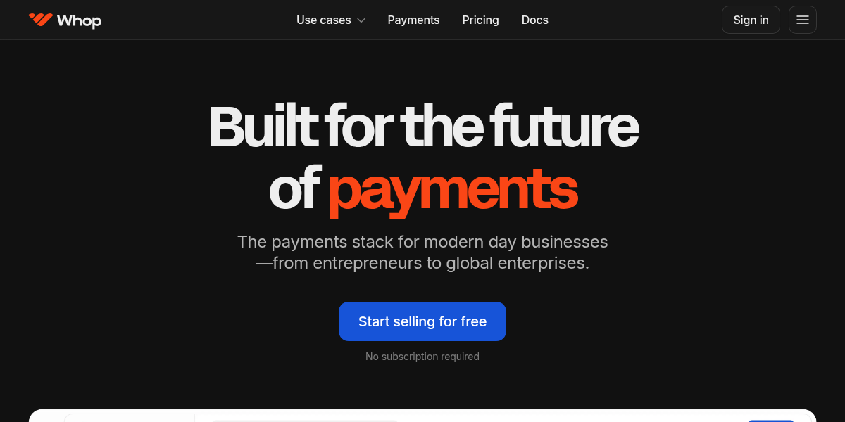 Whop Payments screenshot