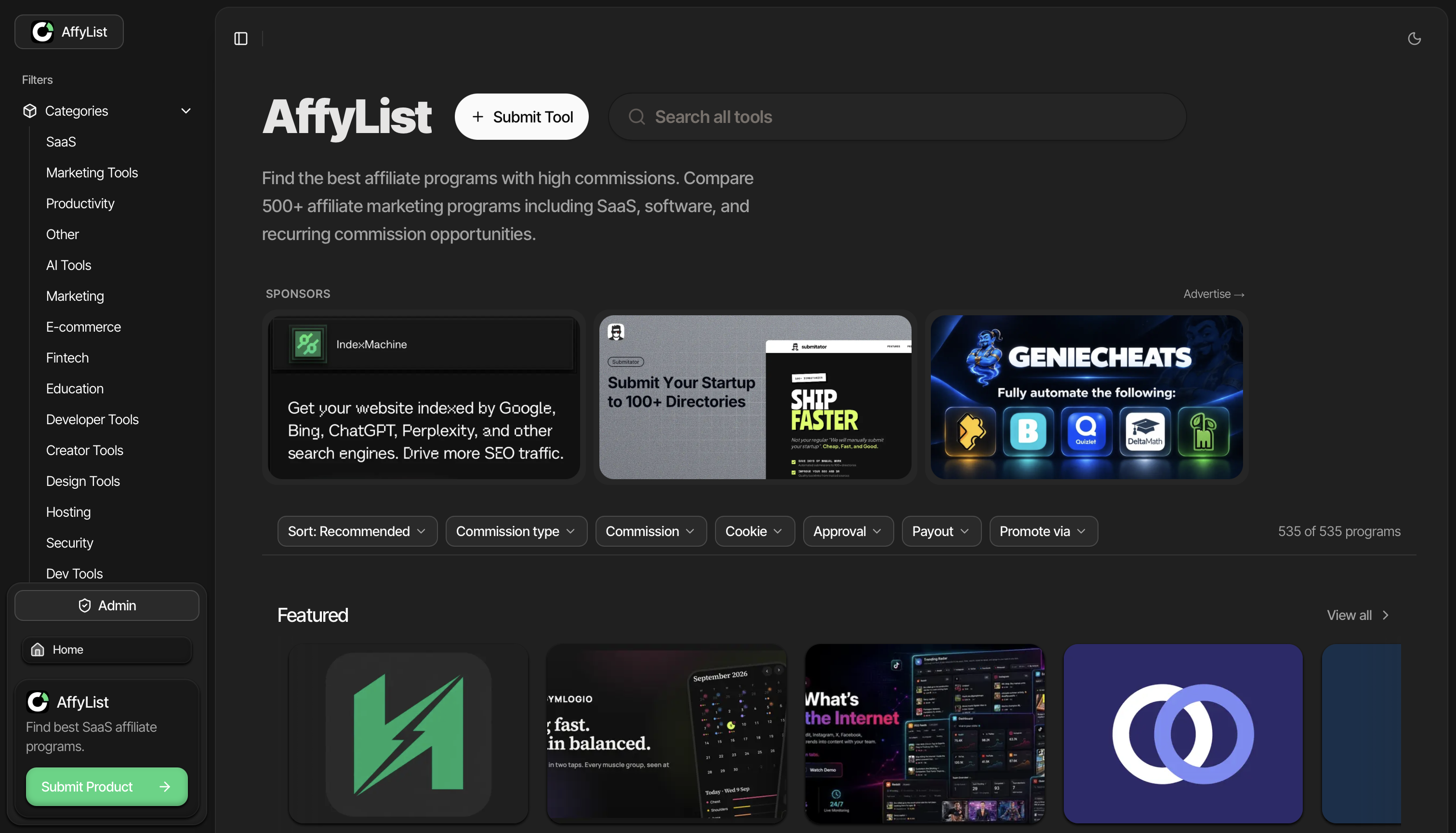 AffyList screenshot