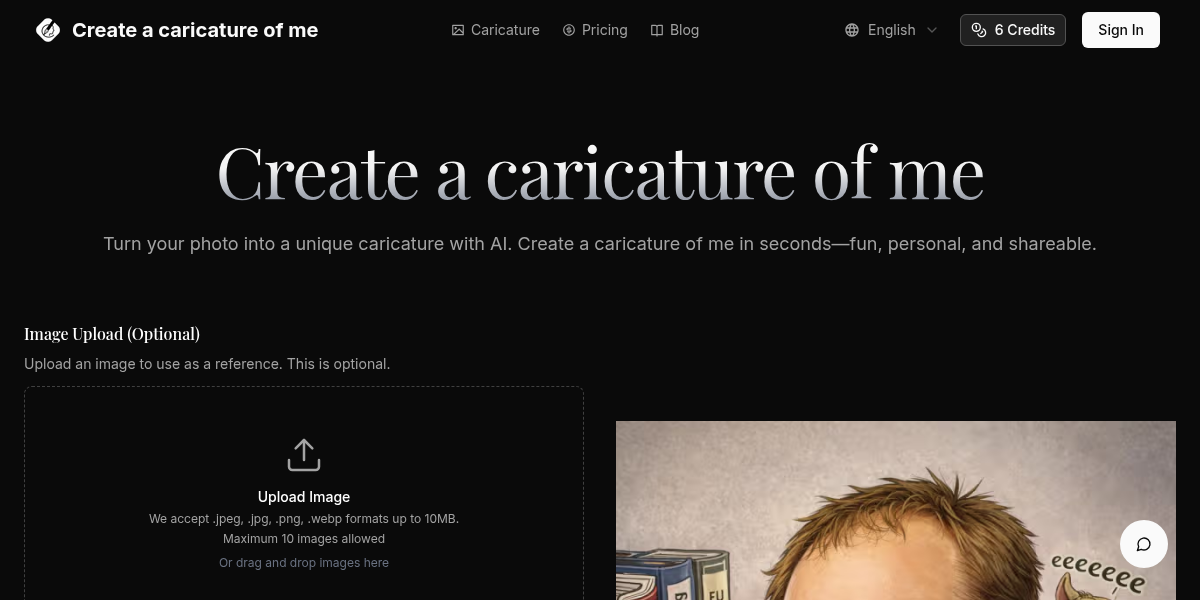 Create a Caricature of Me screenshot