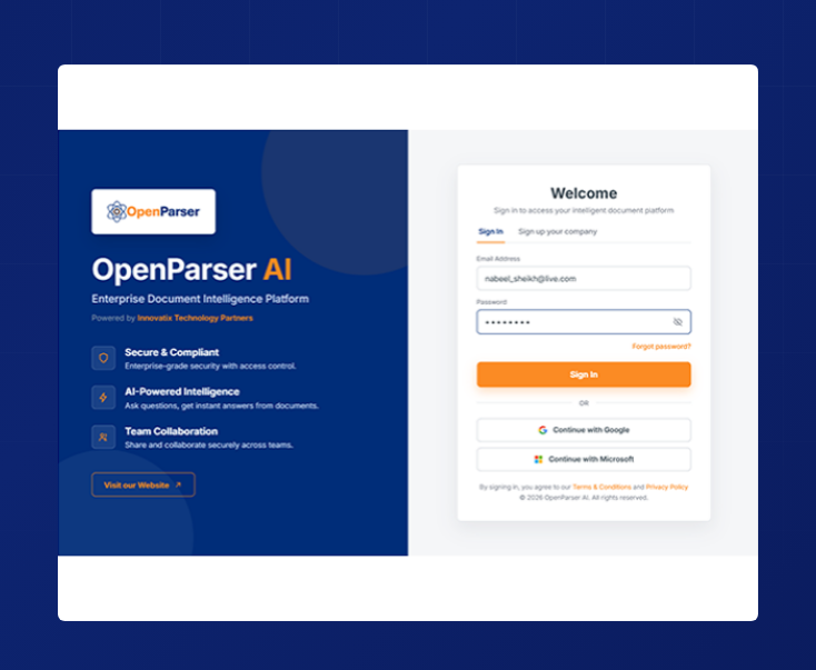 OpenParser AI screenshot
