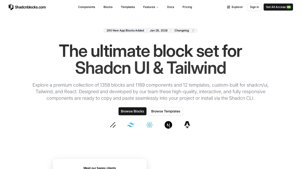 Shadcnblocks screenshot