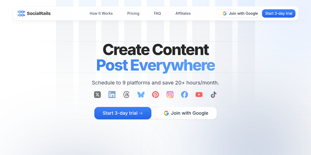SocialRails screenshot